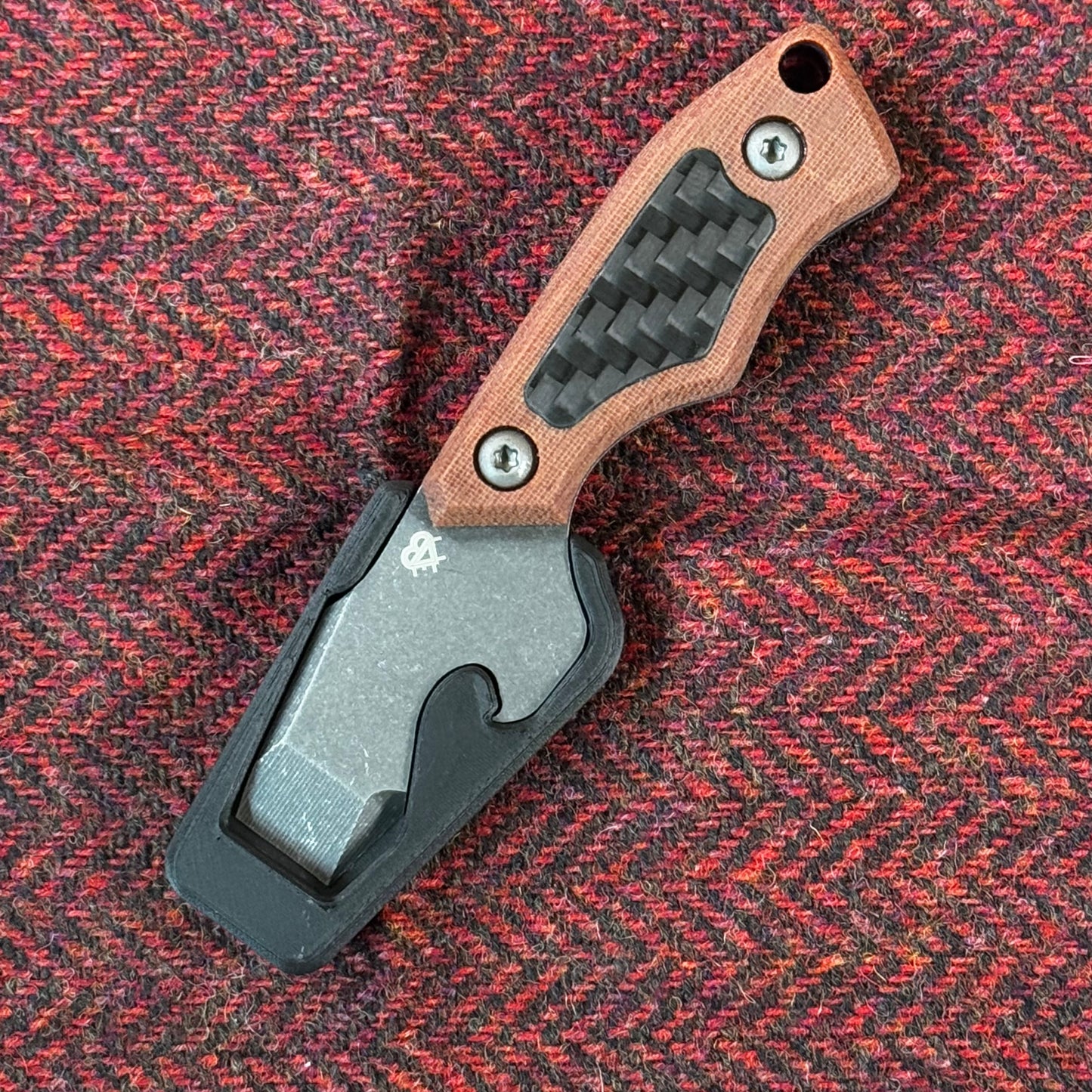 N-Bier Natural Micarta lila Liner Carbon Inlay