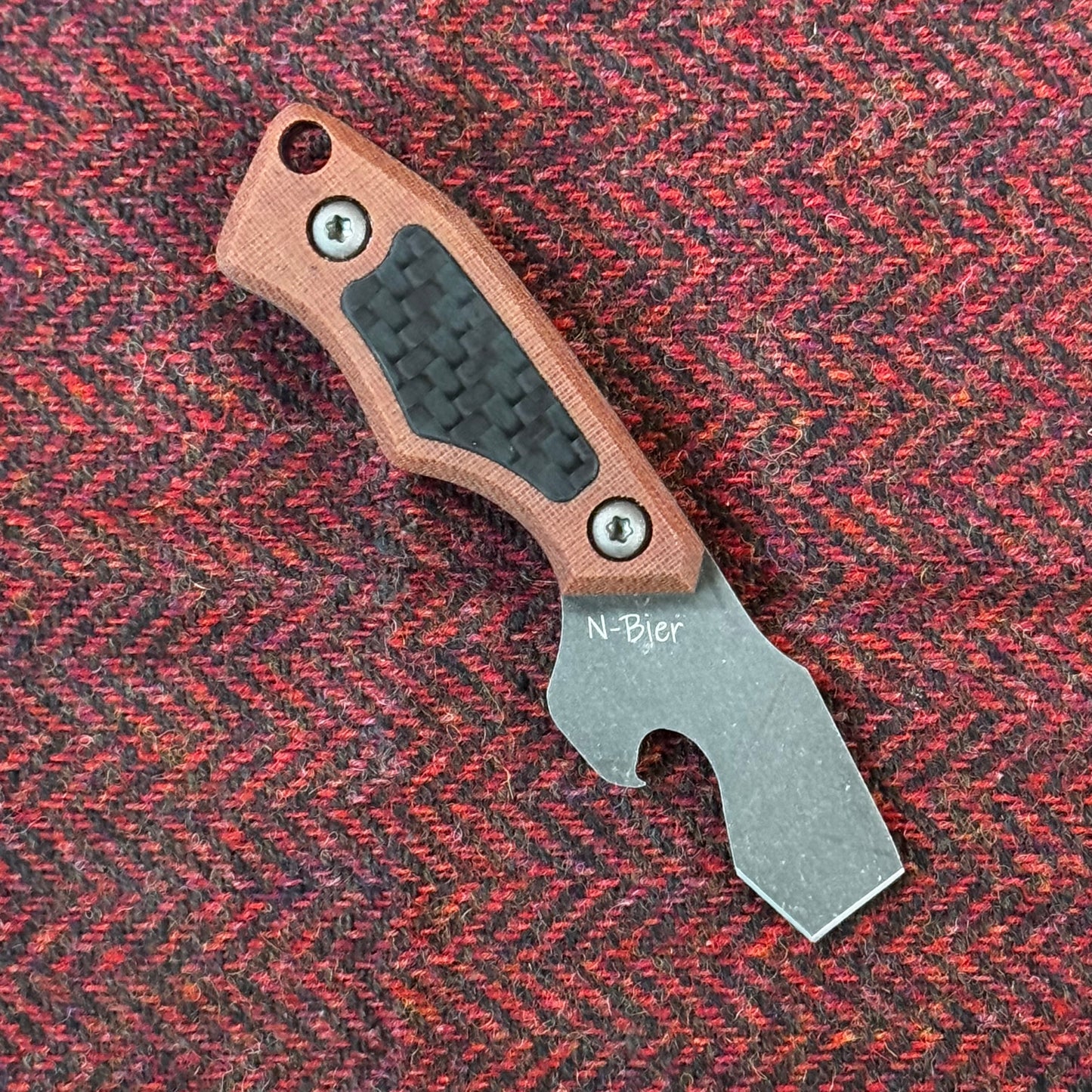 N-Bier Natural Micarta lila Liner Carbon Inlay