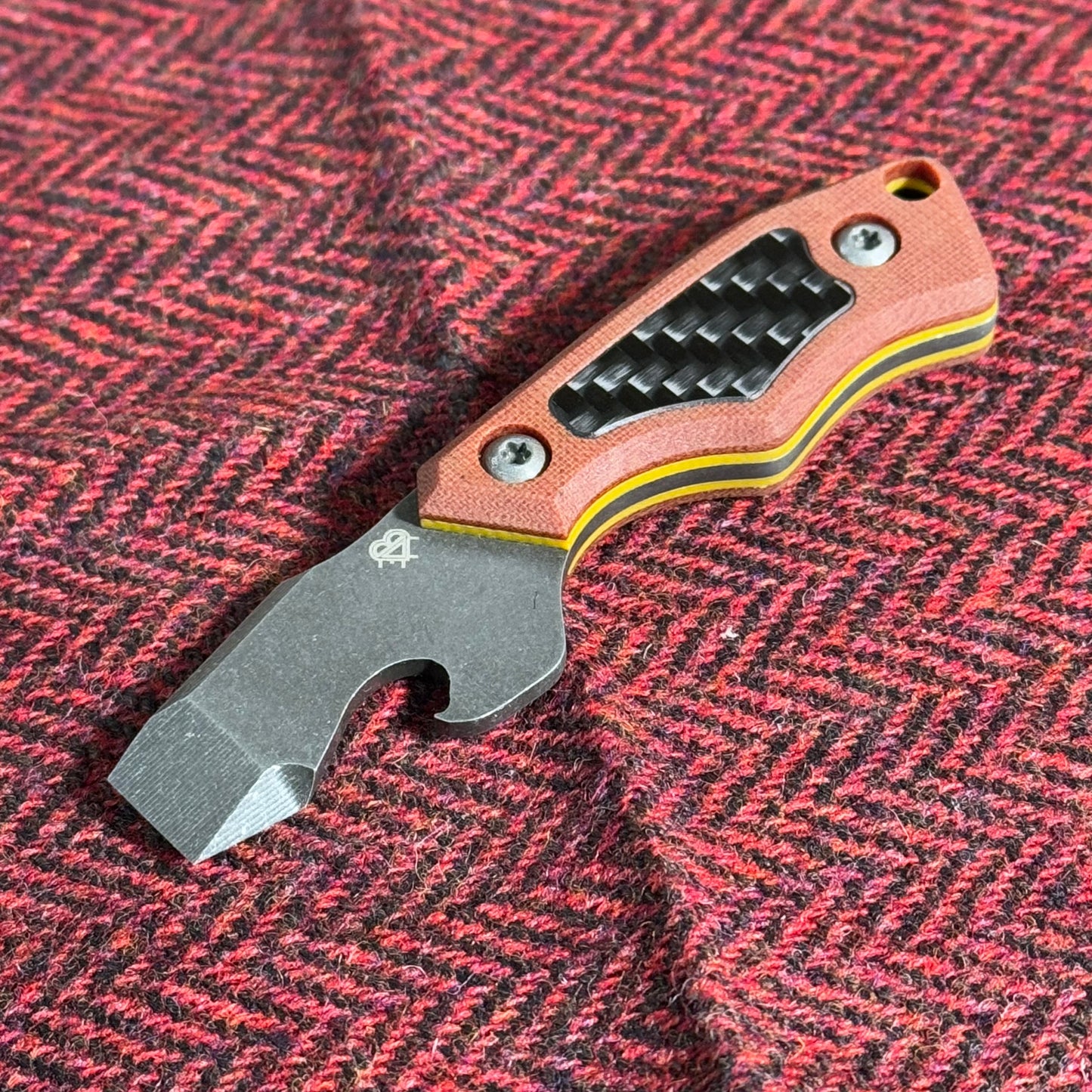 N-Bier Natural Micarta gelbe Liner Carbon Inlay