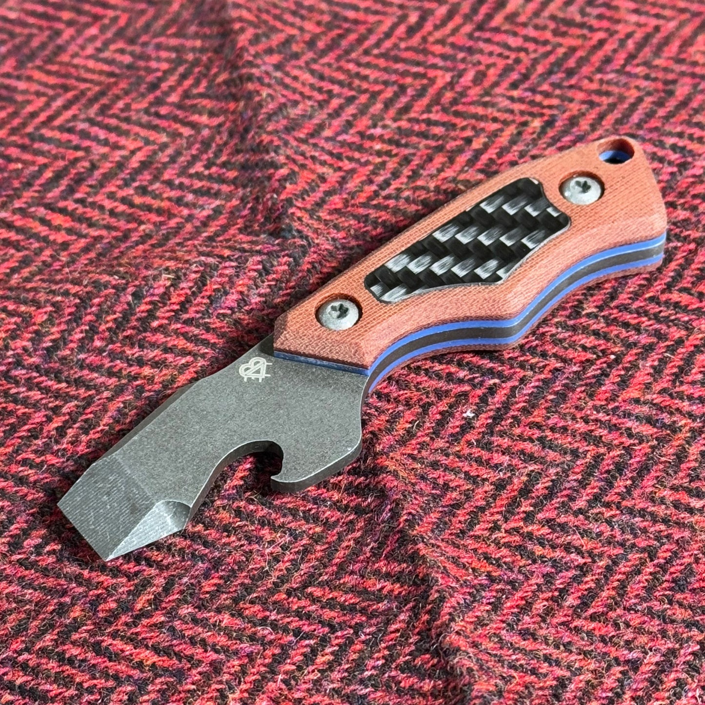 N-Bier Natural Micarta blaue Liner Carbon Inlay