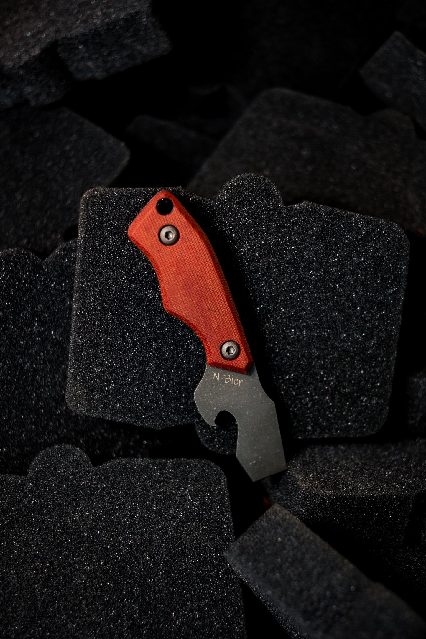 N-Bier Natural Micarta blaue Liner