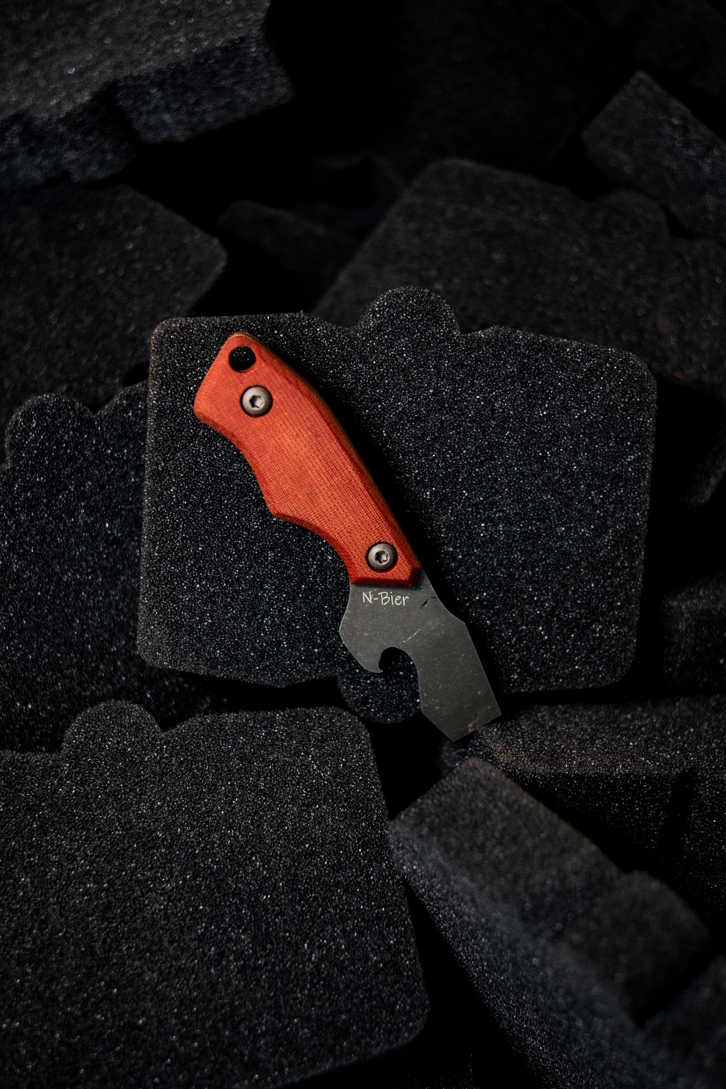 N-Bier Natural Micarta orangene Liner
