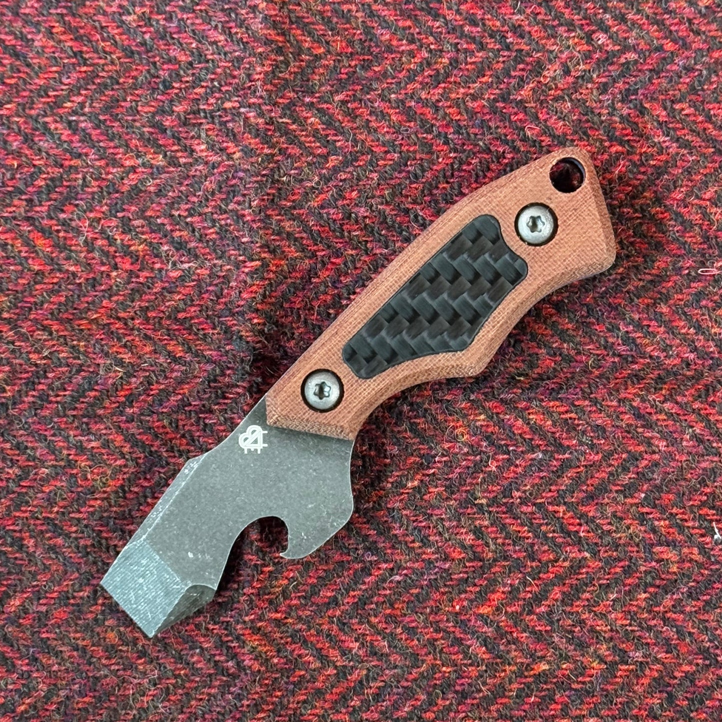 N-Bier Natural Micarta blaue Liner Carbon Inlay