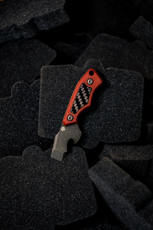 N-Bier Natural Micarta orangene Liner Carbon Inlay