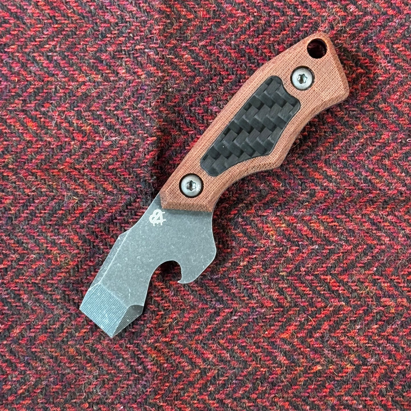 N-Bier Natural Micarta lila Liner Carbon Inlay